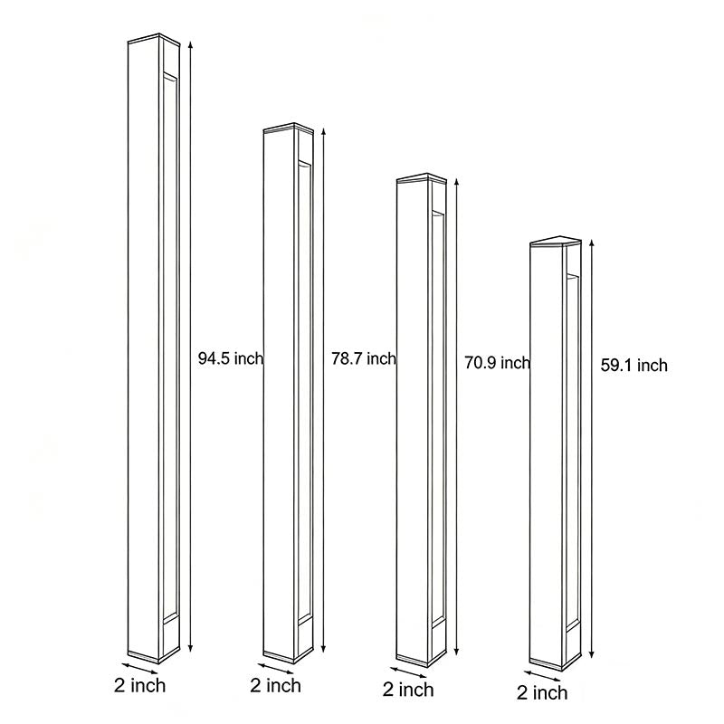 Modern Solar Linear Wall Light Waterproof Black Outdoor LED