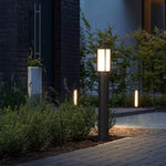 Modern Landscape Bollard Light with Warm LED Illumination for Pathways and Gardens