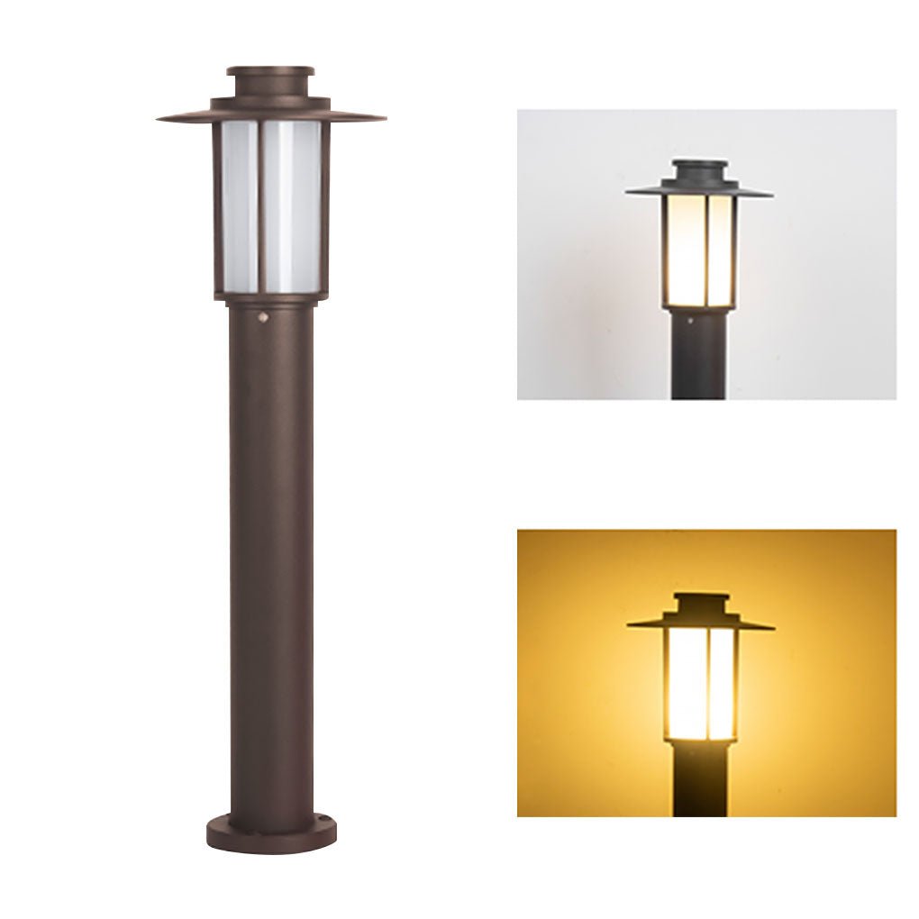 Modern Landscape Bollard Light with Warm LED Illumination for Pathways and Gardens