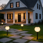 Lumina Solar Path Light Globe in Die-Cast Aluminum