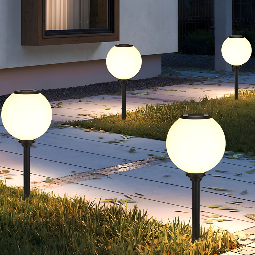 Lumina Solar Path Light Globe in Die-Cast Aluminum