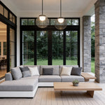 Modern Outdoor Pendant Light with Adjustable Cable, IP54 Waterproof, Black Aluminum