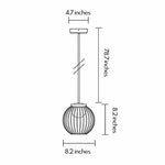 Modern Outdoor Pendant Light with Adjustable Cable, IP54 Waterproof, Black Aluminum