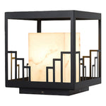 Minimalist Outdoor Pillar Light in Matte Black Stainless Steel