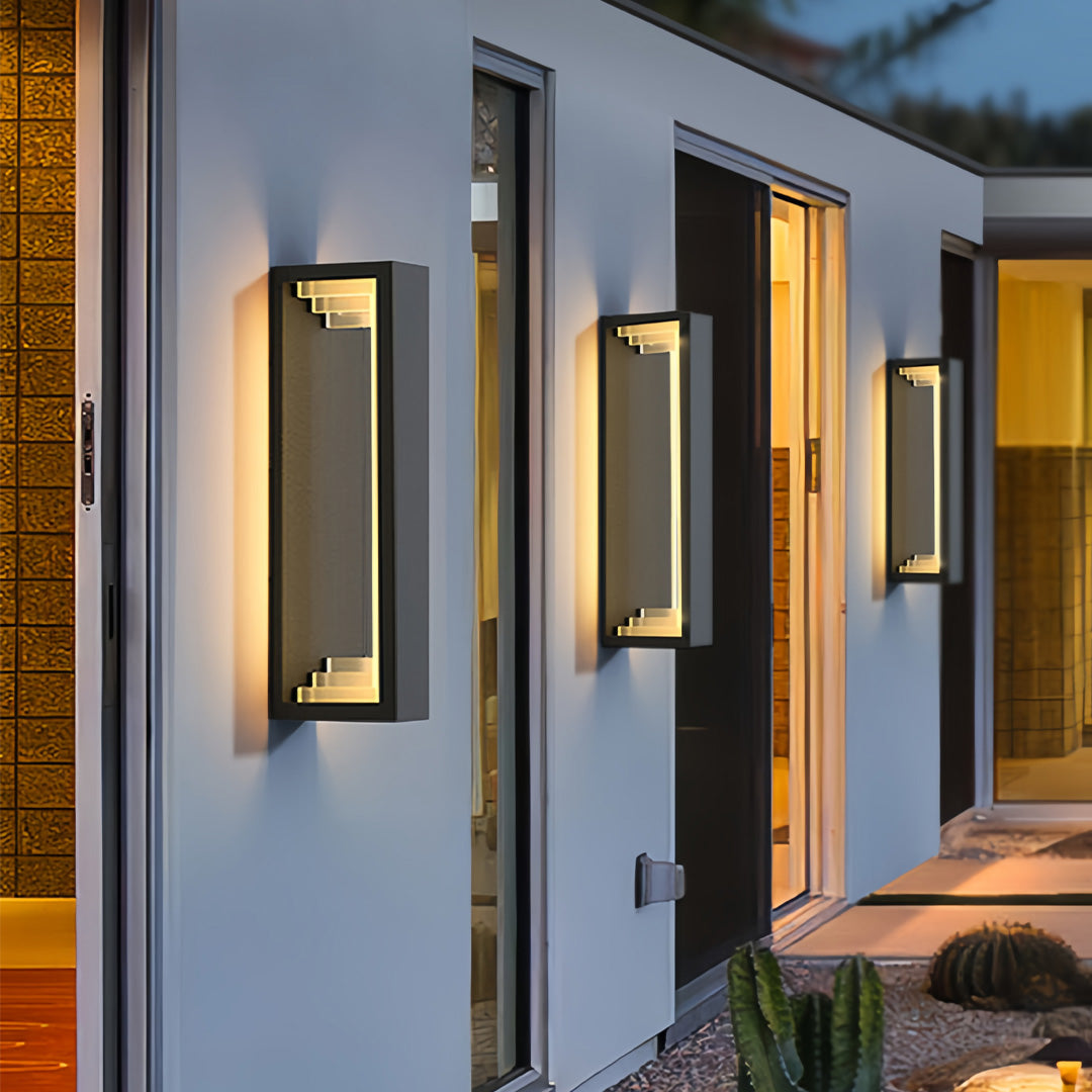 Modern Outdoor Wall Sconce in Stainless Steel with Warm LED Light