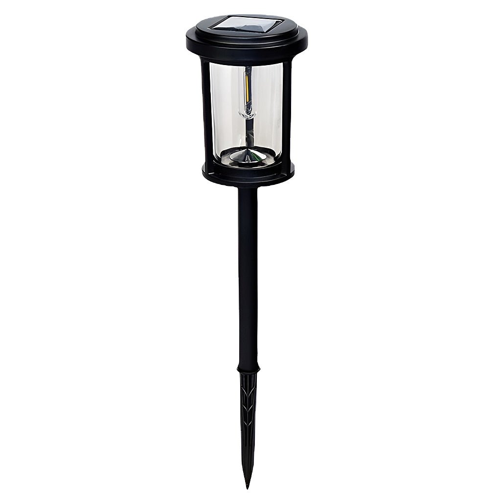 Solar LED Post Light in Black Aluminum for Pathways and Gardens