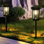 Solar LED Post Light in Black Aluminum for Pathways and Gardens
