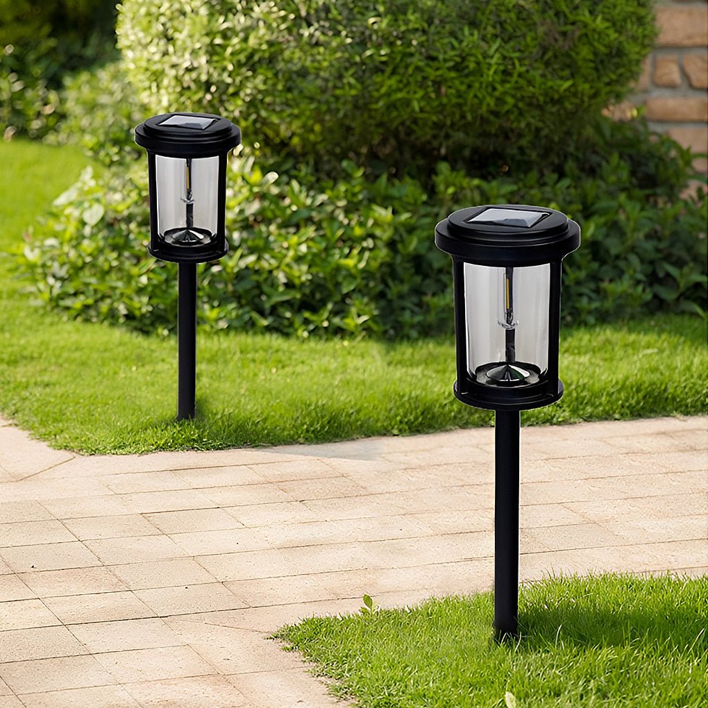 Solar LED Post Light in Black Aluminum for Pathways and Gardens