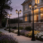 Modern Outdoor Post Light with Clear Glass Shade for Garden and Pathway