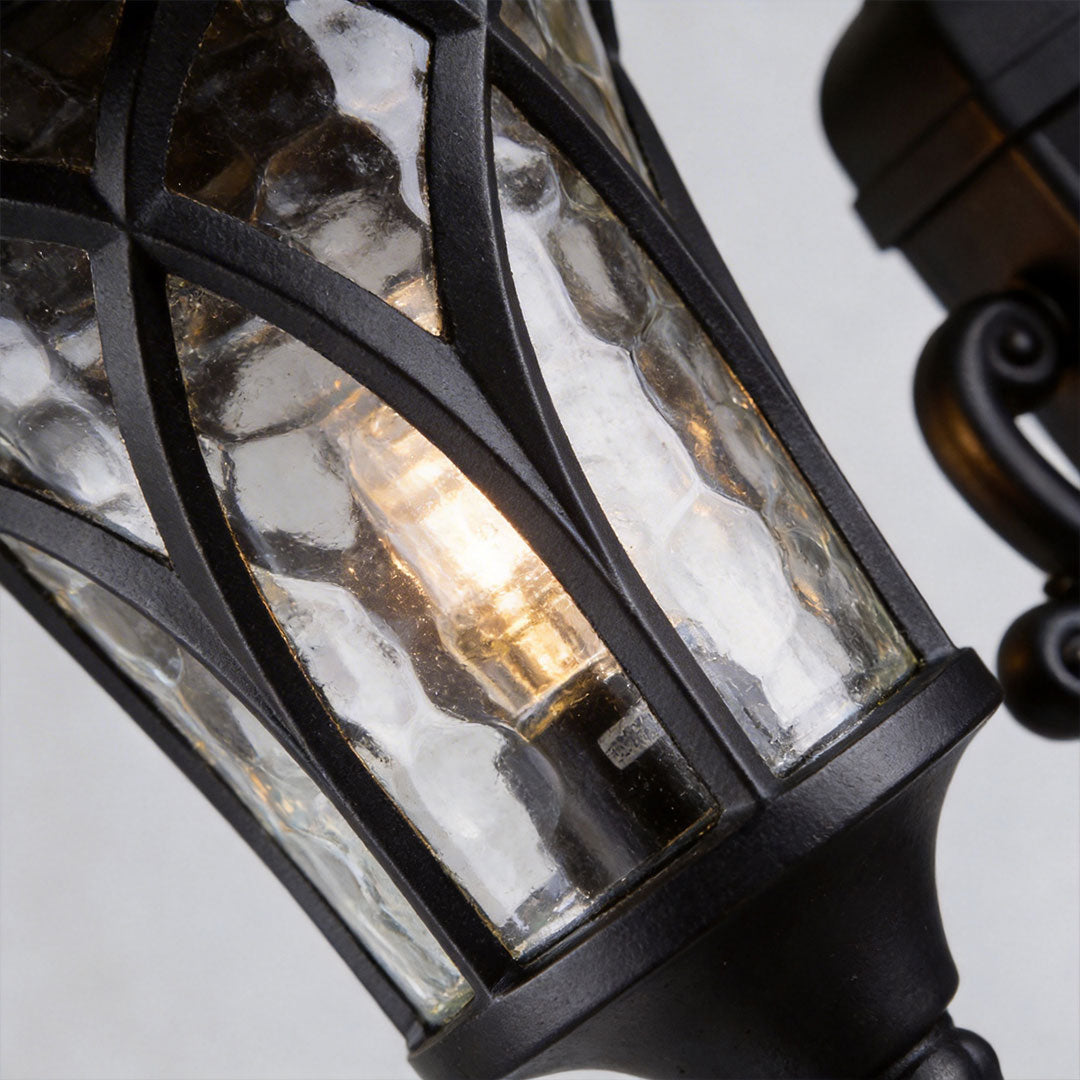 Modern Outdoor Post Light with Clear Glass Shade for Garden and Pathway
