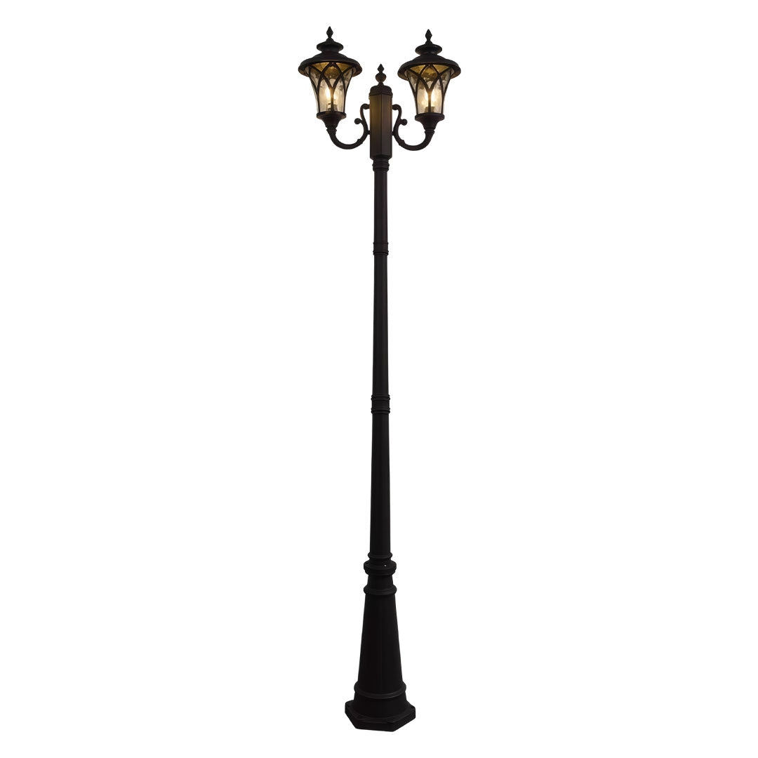 Modern Outdoor Post Light with Clear Glass Shade for Garden and Pathway