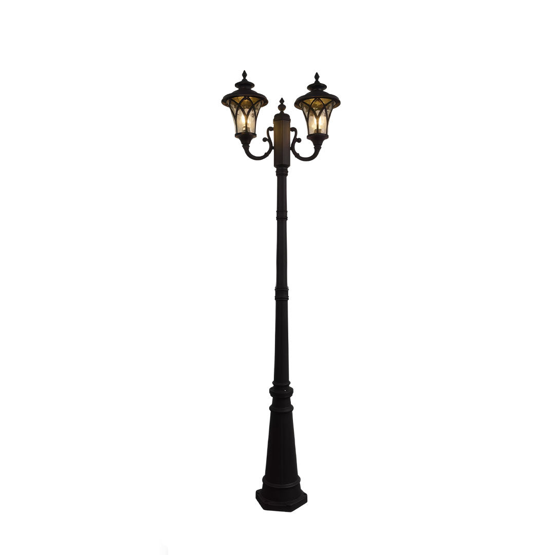 Modern Outdoor Post Light with Clear Glass Shade for Garden and Pathway