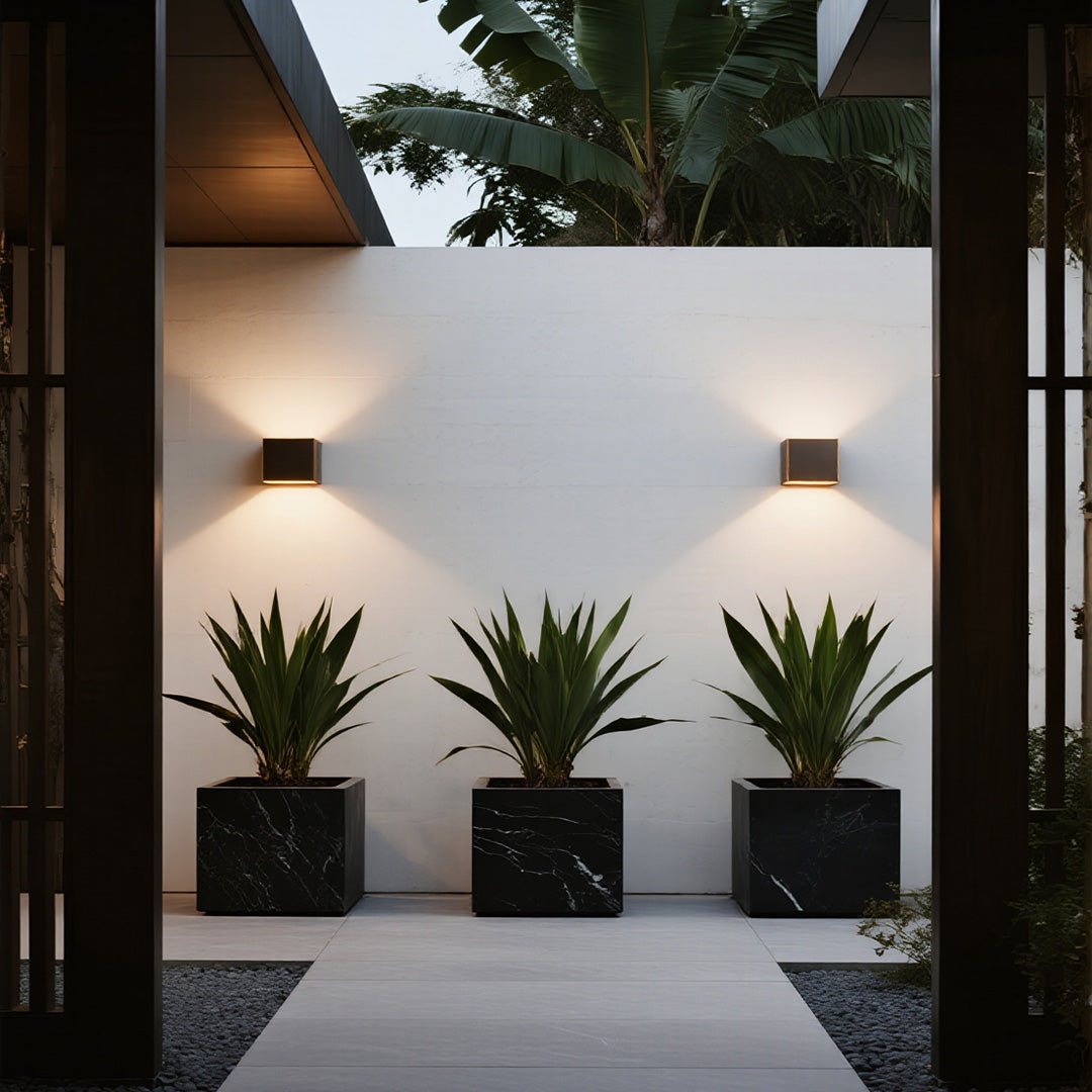 Luma Outdoor Up Down Wall Light – Minimalist LED Sconce in Black