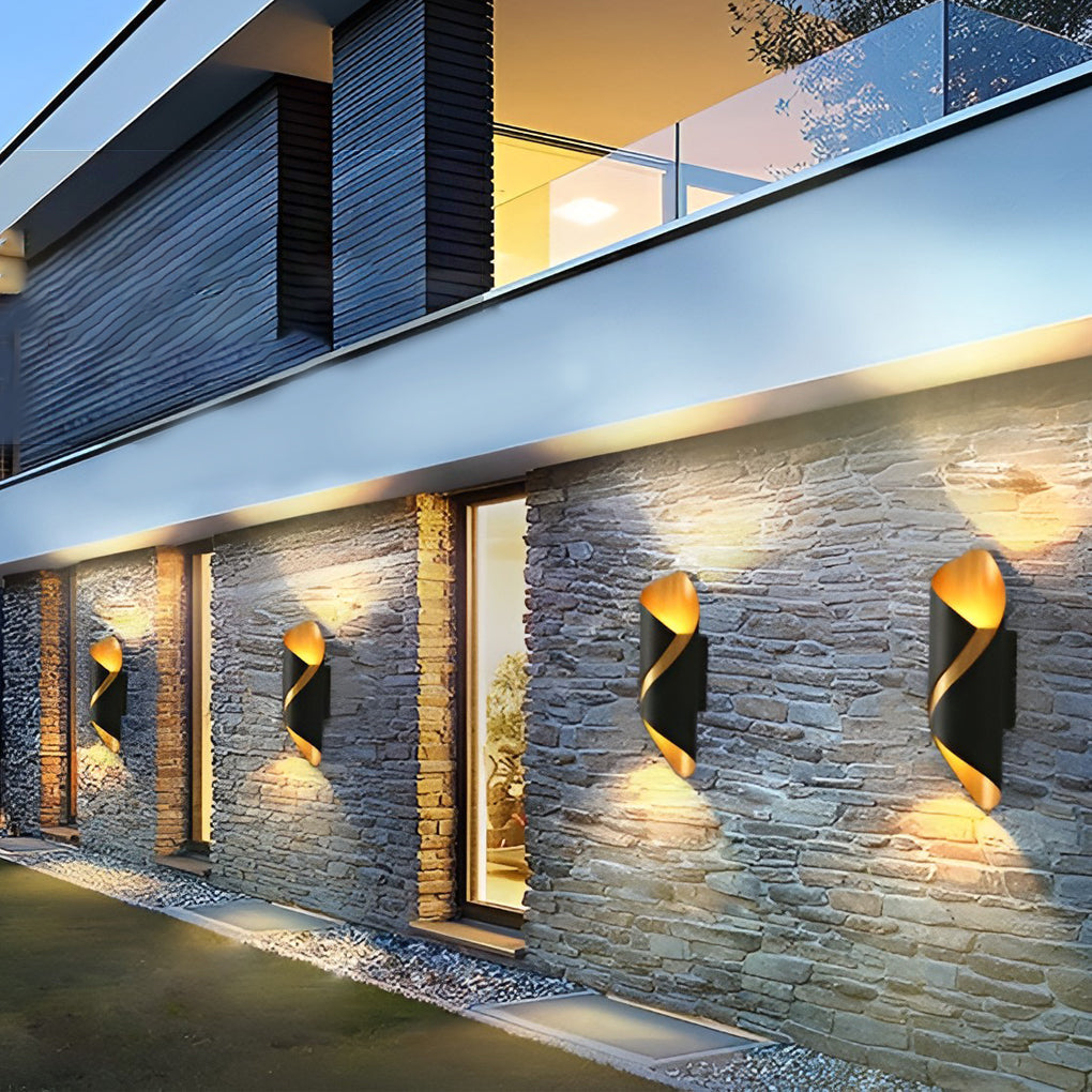 Modern Outdoor Wall Sconce with Up and Down LED Illumination