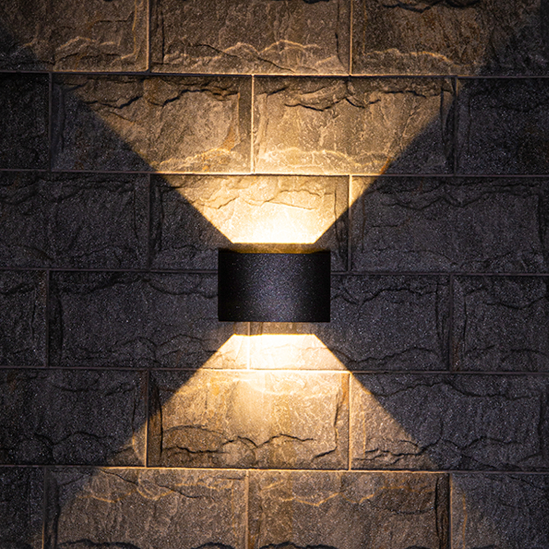 Luma Outdoor Up Down Wall Light – Minimalist LED Sconce in Black