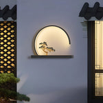 Greeting Pine Outdoor Wall Sconce in Black Stainless Steel