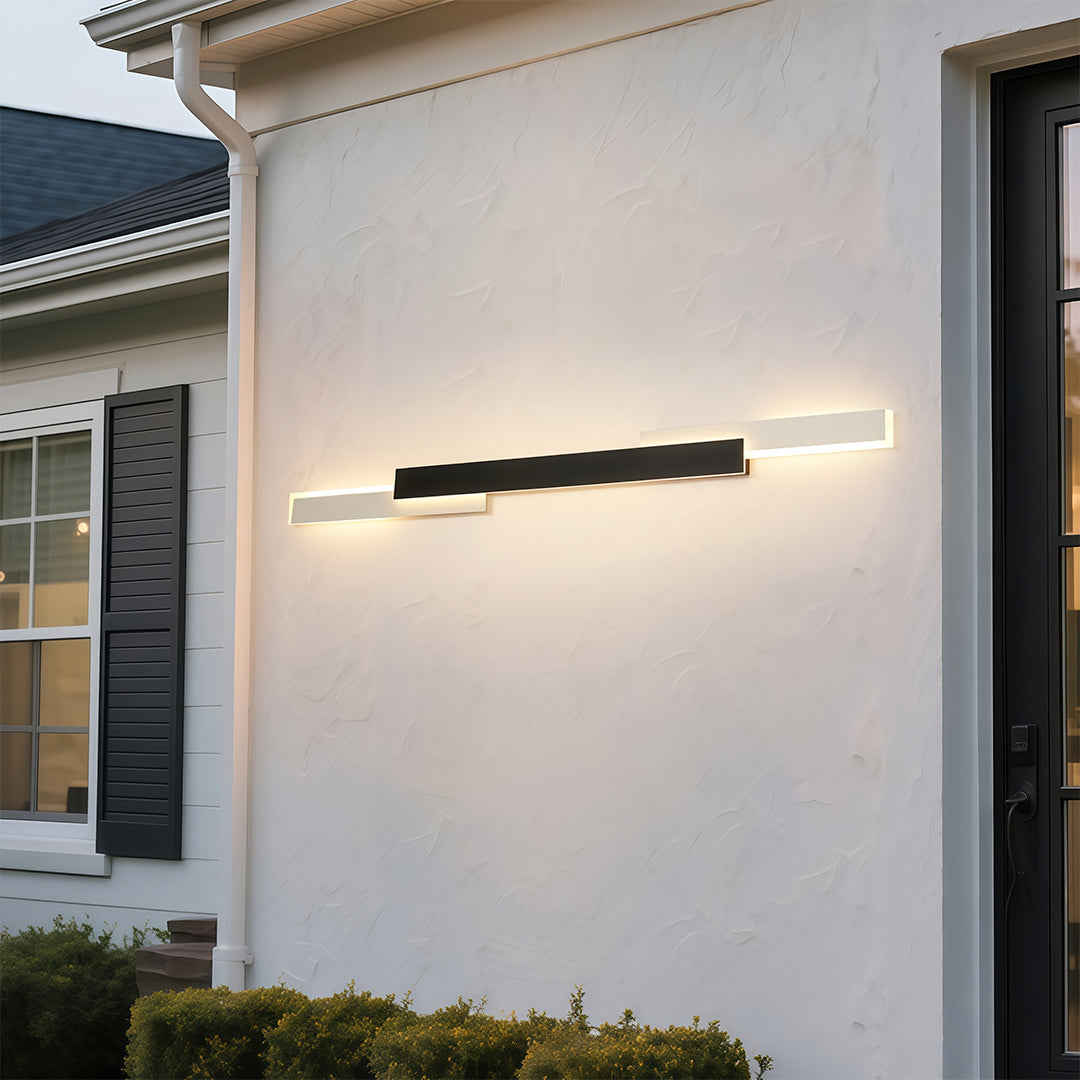 Modern Outdoor Linear LED Wall Light, Dimmable Waterproof Architectural Sconce