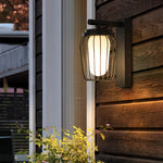 Aurelia Outdoor Wall Lantern Sconce in Black Stainless Steel