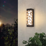 Modern Outdoor Wall Sconce with Black Iron Frame and LED Illumination