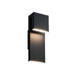 Industrial Outdoor Wall Sconce with Clear Glass and Black Aluminum