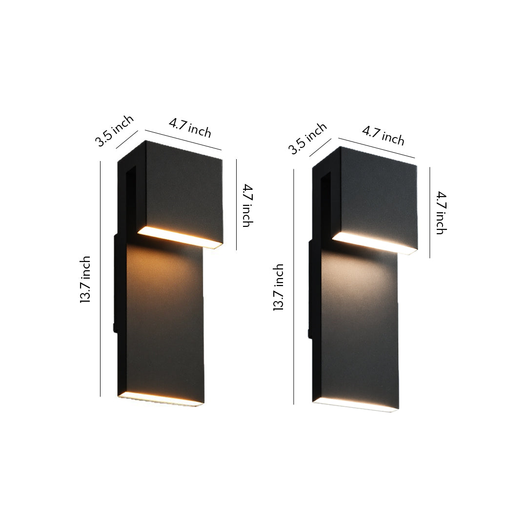 Industrial Outdoor Wall Sconce with Clear Glass and Black Aluminum
