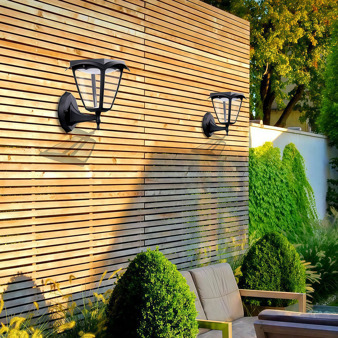 Modern Outdoor Wall Sconce with Solar Powered LED Lighting