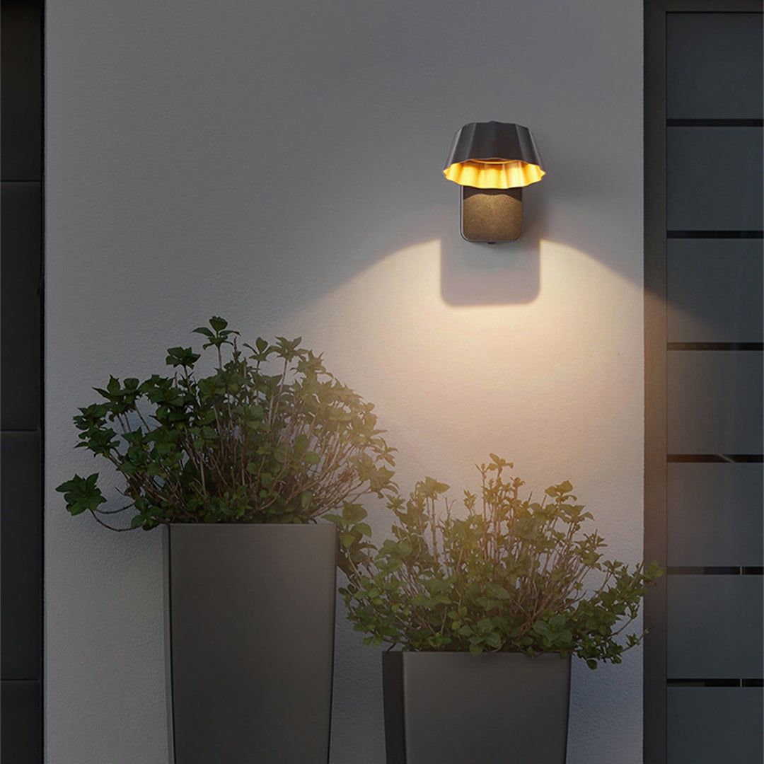 Modern Outdoor Wall Sconce with Adjustable 180° Head, IP65 Waterproof Aluminum