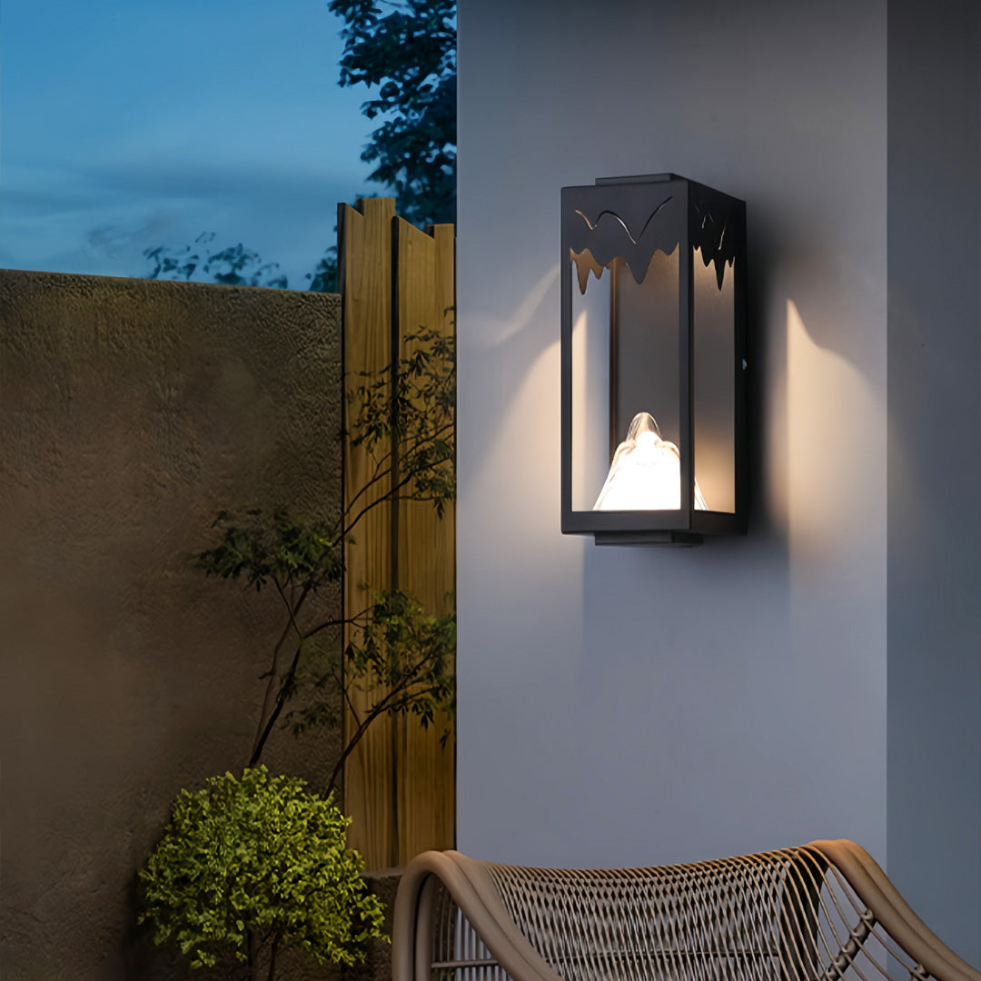 Modern Outdoor Wall Sconce with Stainless Steel Frame and Warm LED Light