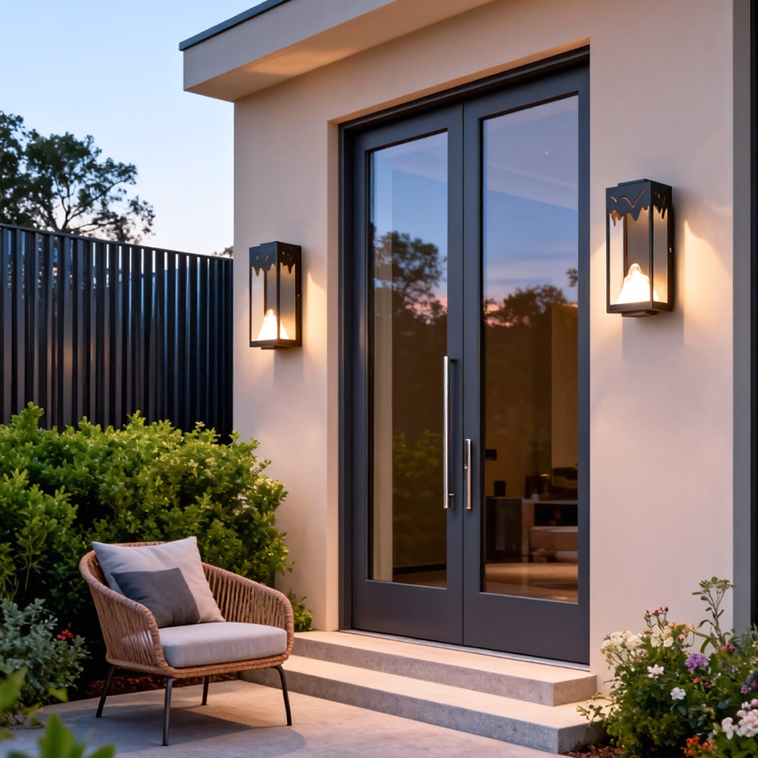 Modern Outdoor Wall Sconce with Stainless Steel Frame and Warm LED Light