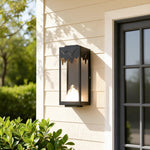 Modern Outdoor Wall Sconce with Stainless Steel Frame and Warm LED Light
