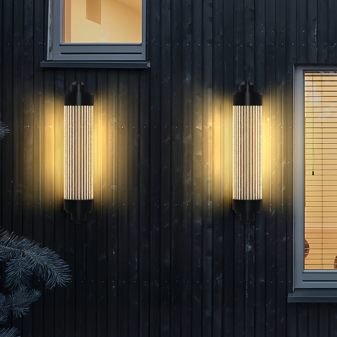 Luxury Minimalist Outdoor Wall Sconce with Copper Frame and Warm LED Light