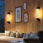 Luxury Minimalist Outdoor Wall Sconce with Copper Frame and Warm LED Light