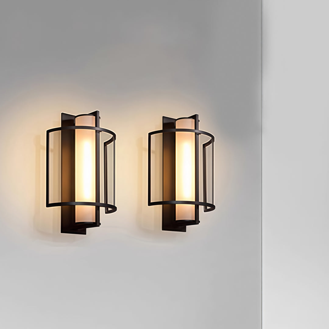 Antique Copper Outdoor Wall Sconce with Warm LED Light, IP65 Waterproof