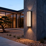 Modern Outdoor Linear Wall Light – Black Aluminum LED Sconce