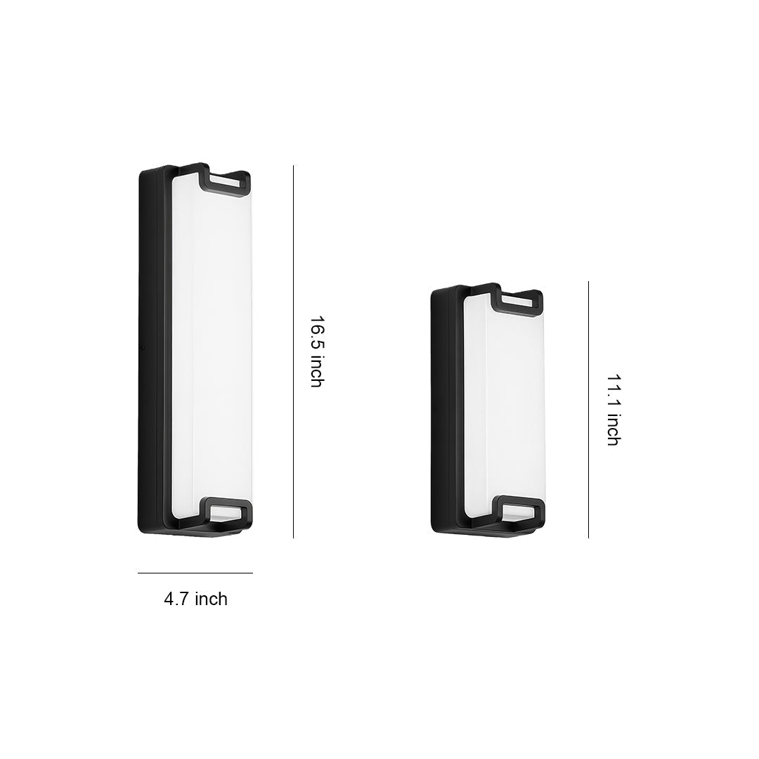 Modern Minimalist Outdoor Wall Sconce in Black Aluminum with LED