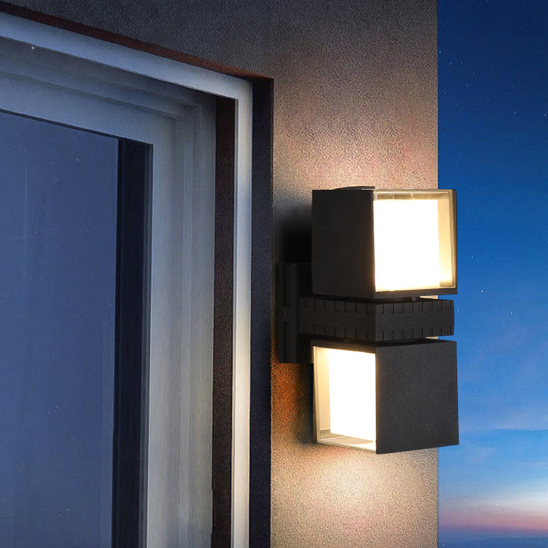 Modern Outdoor Wall Up Light | Architectural LED Sconce in Black
