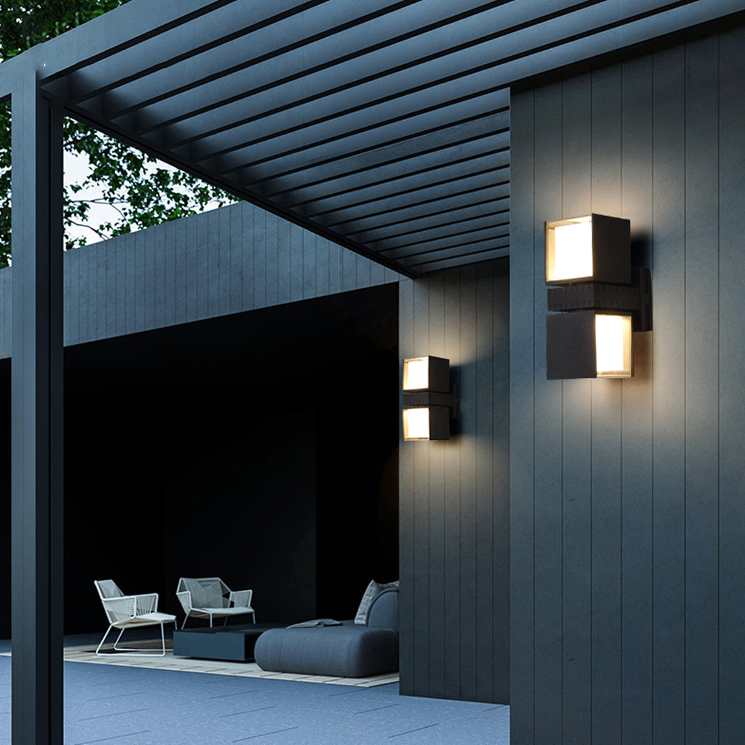 Modern Outdoor Wall Up Light | Architectural LED Sconce in Black