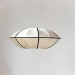 Nordic Vintage Fabric Shade Pendant Light with Metal Accents