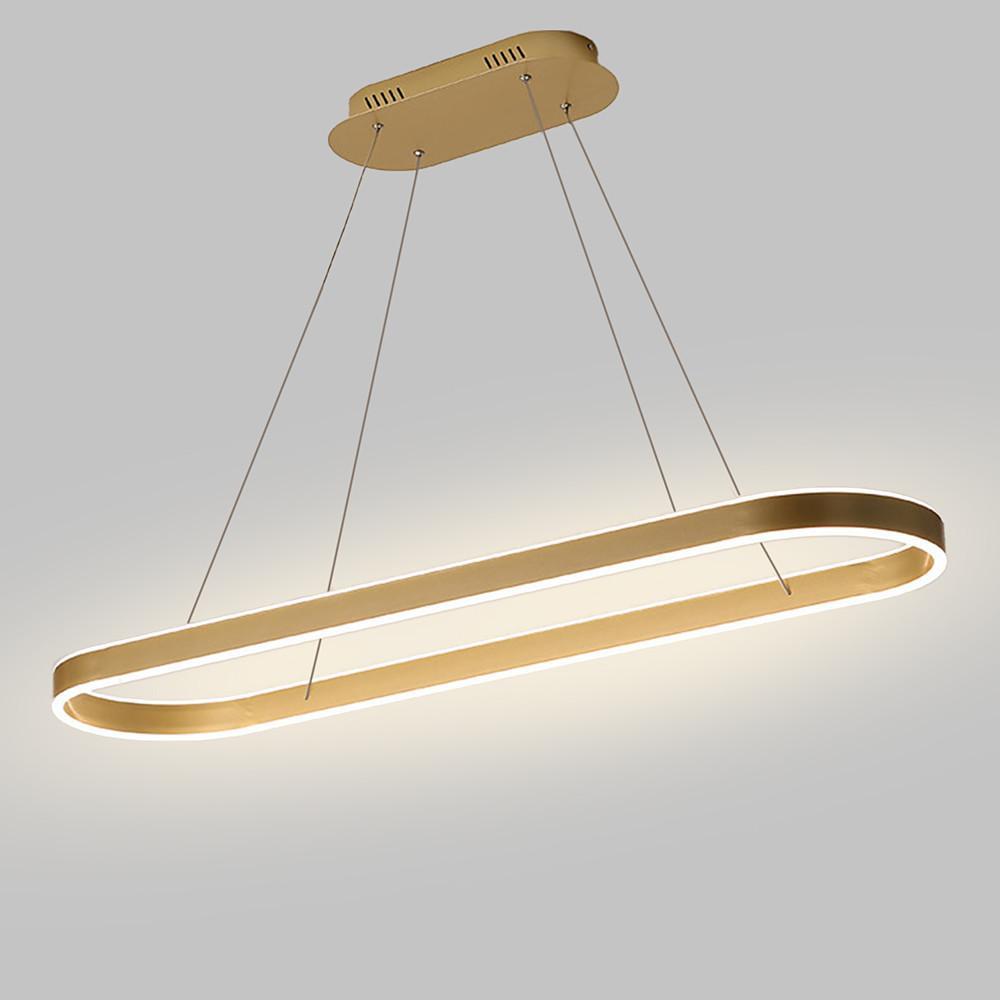 Oval LED Pendant Light in Aluminum for Modern Interiors