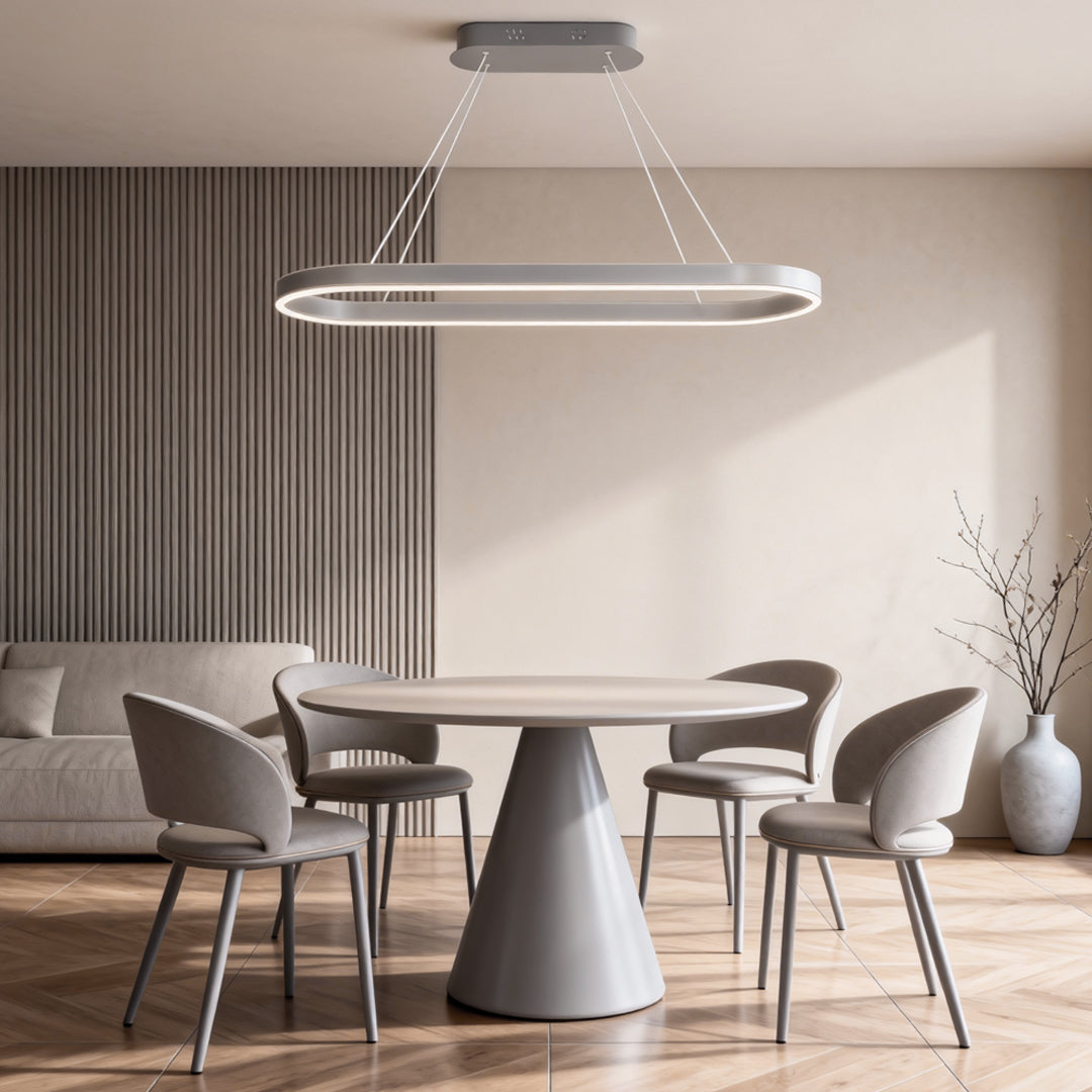 Oval LED Pendant Light in Aluminum for Modern Interiors