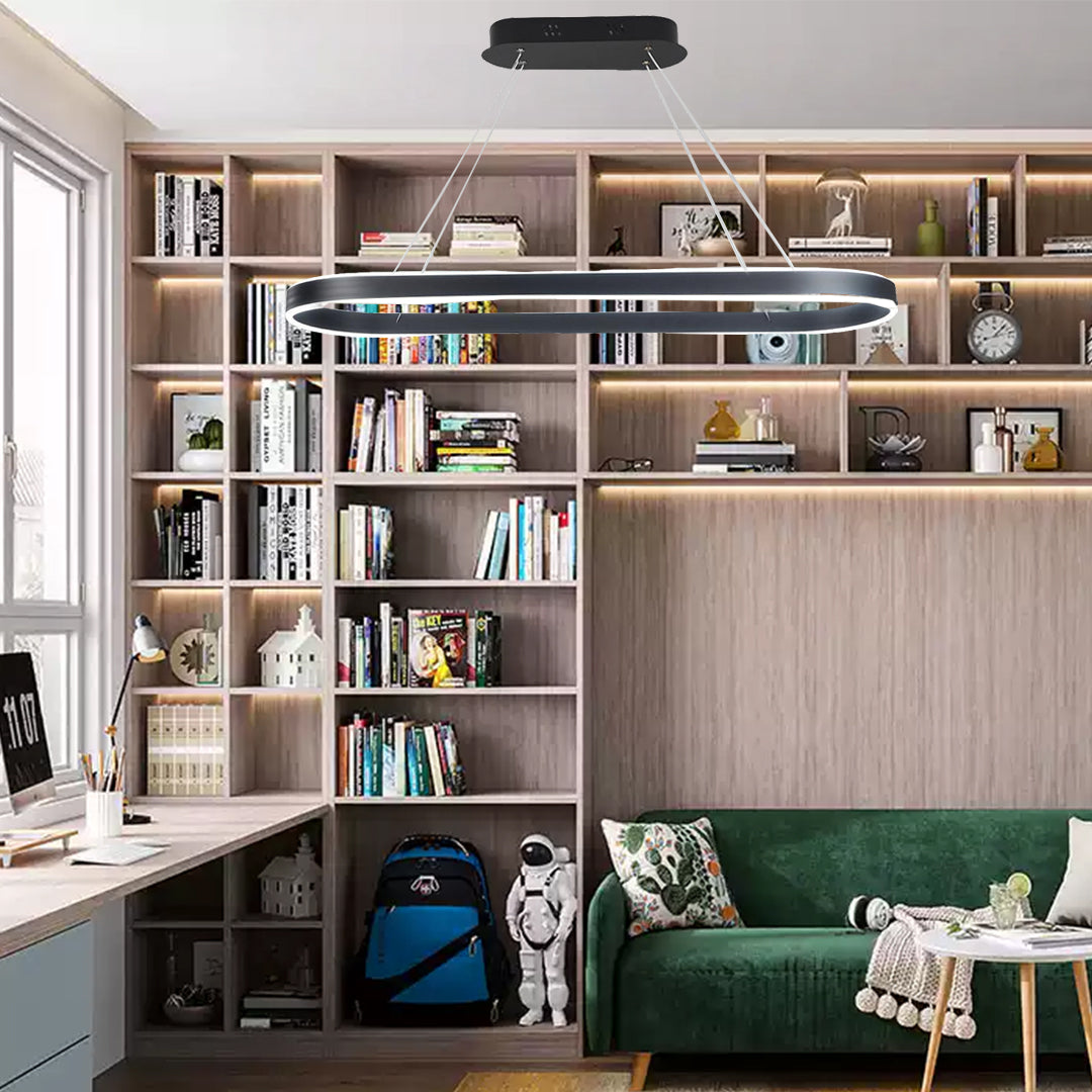 Oval LED Pendant Light in Aluminum for Modern Interiors