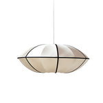 Nordic Vintage Fabric Shade Pendant Light with Metal Accents