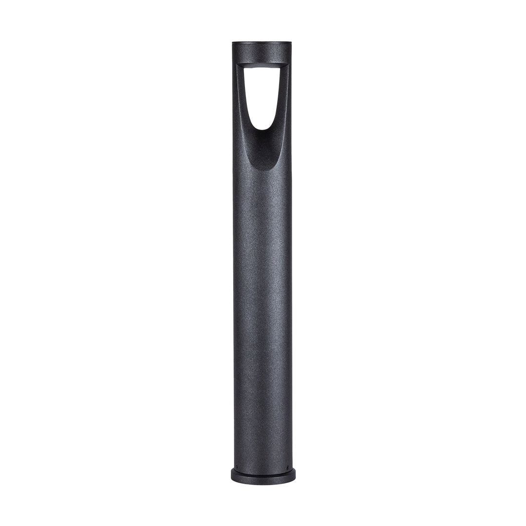 Art Nouveau LED Bollard Light – Minimalist Outdoor Path Lighting in Matte Black