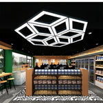 Modern Black Multi-Diamond LED Chandelier with Adjustable Hanging Chain