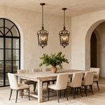 Antique Bronze Italian Pendant Light with Clear Glass Shade