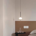 Modern LED Pendant Light for Bedside and Dining Room, Minimalist Glass and Aluminum Hanging Lamp