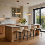 Marble Disc Pendant Light – Modern Luxury Ceiling Lamp with Brass Accents