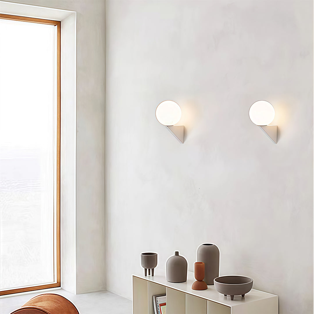 Nordic Glass Globe Wall Sconce with Adjustable Light Modes