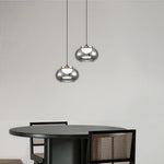 Smoked Gray Glass Pendant Light with Full-Spectrum LED, Italian Minimalist Design