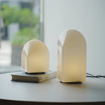 Lumina White Glass Table Lamp — Warm Ambient LED Night Light